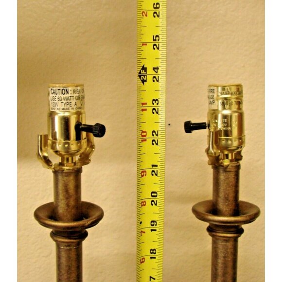 Set of 2 Brass Braided Pendulum Bottom Swing Table Lamps Camilles Collection Vtg - Picture 11 of 13